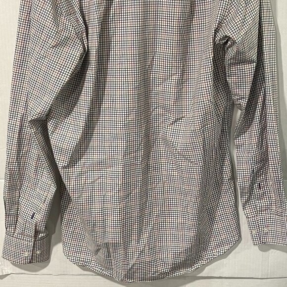 J. McLaughlin Men's M Cotton‎ Plaid Button-Down Long-Sleeve Dress Shirt - Picture 6 of 7